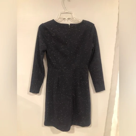 ⭕️PRICE FIRM Madewell Navy Long Sleeve Dress with Speckled Design Size 2 - Picture 7 of 7